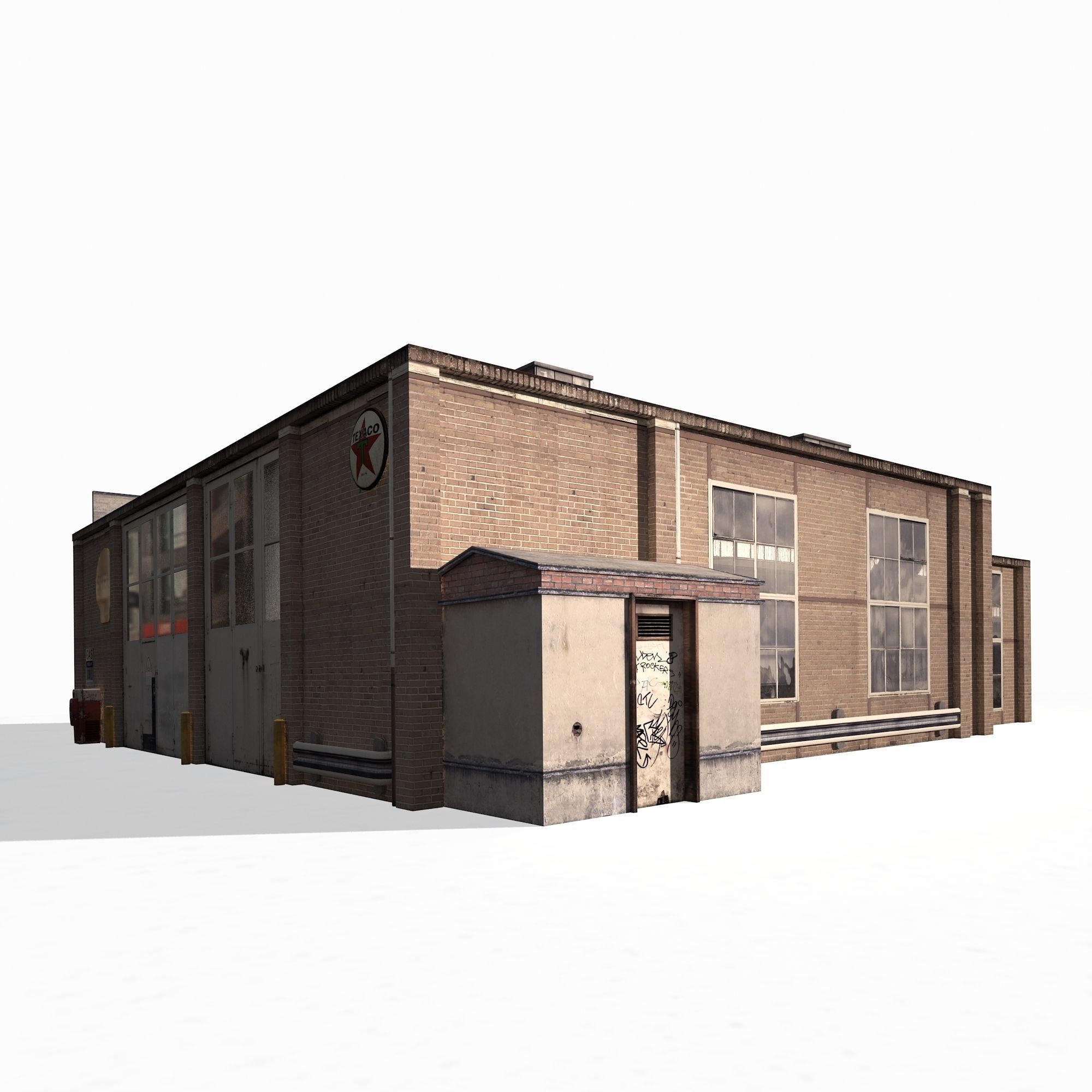 Garage Building 188 Low Poly Low-poly 3D model_5