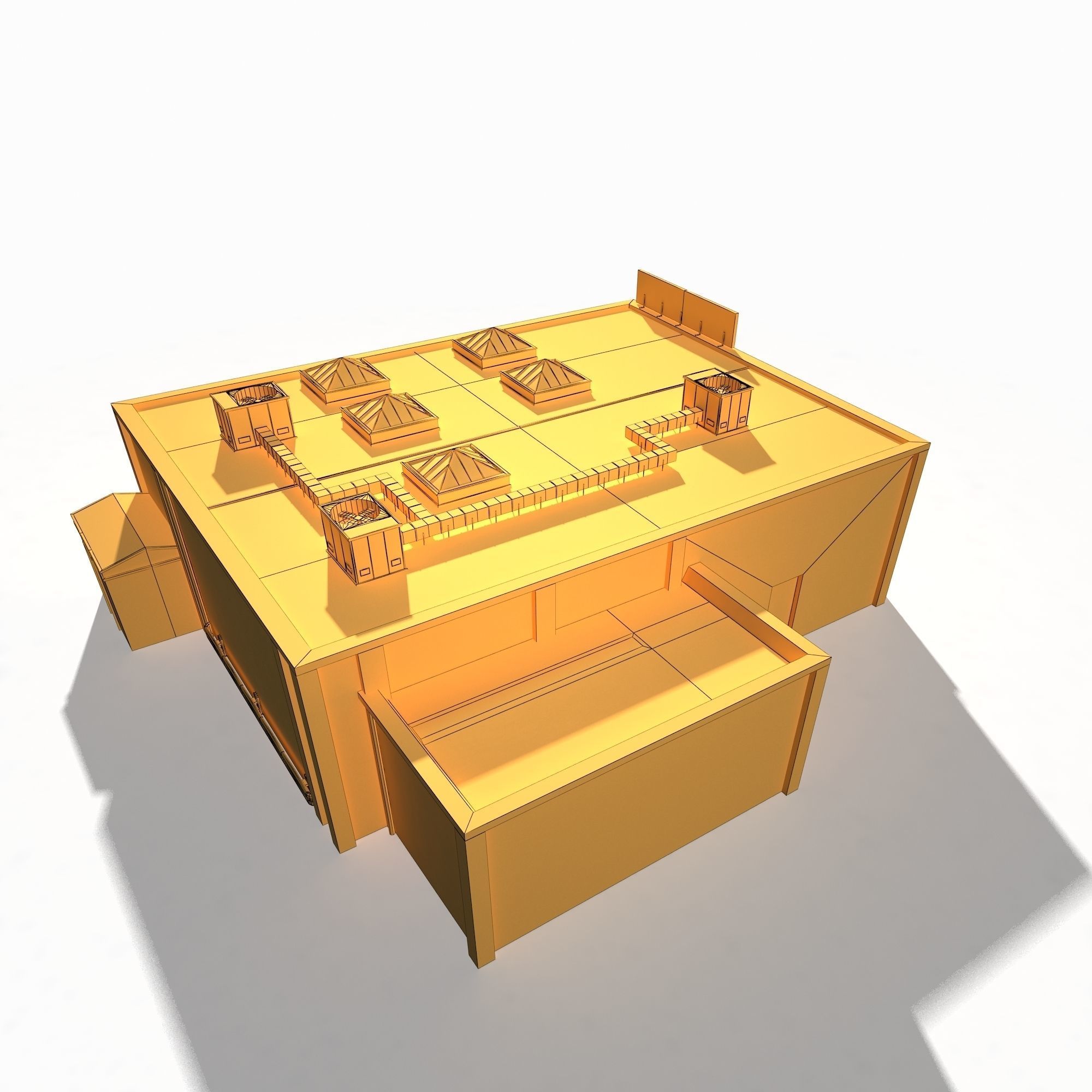 Garage Building 188 Low Poly Low-poly 3D model_7