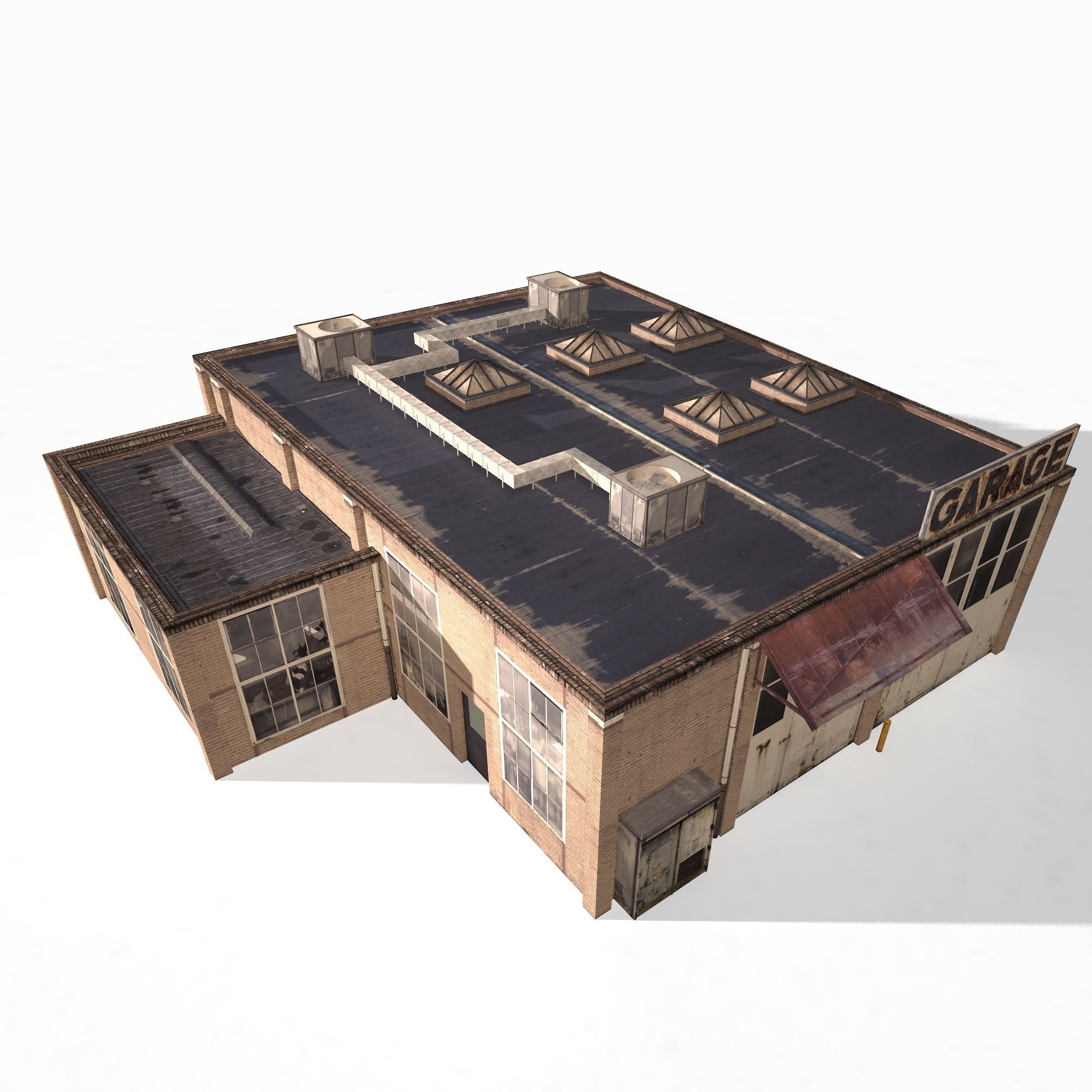 Garage Building 188 Low Poly Low-poly 3D model_3