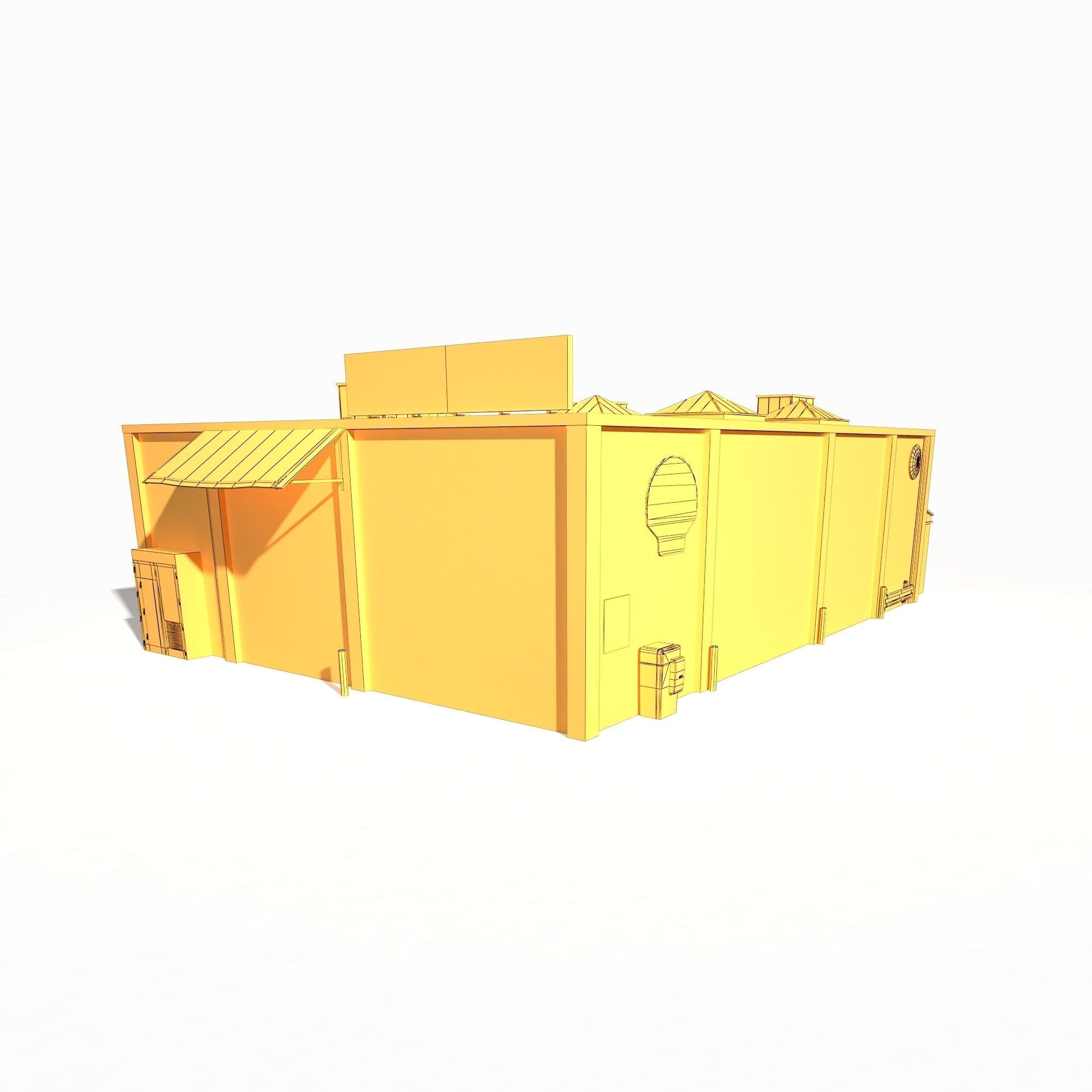 Garage Building 188 Low Poly Low-poly 3D model_6