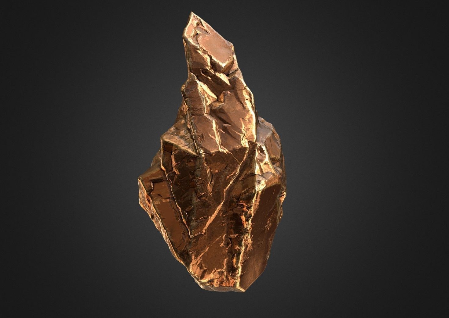 Copper stone Low-poly 3D model