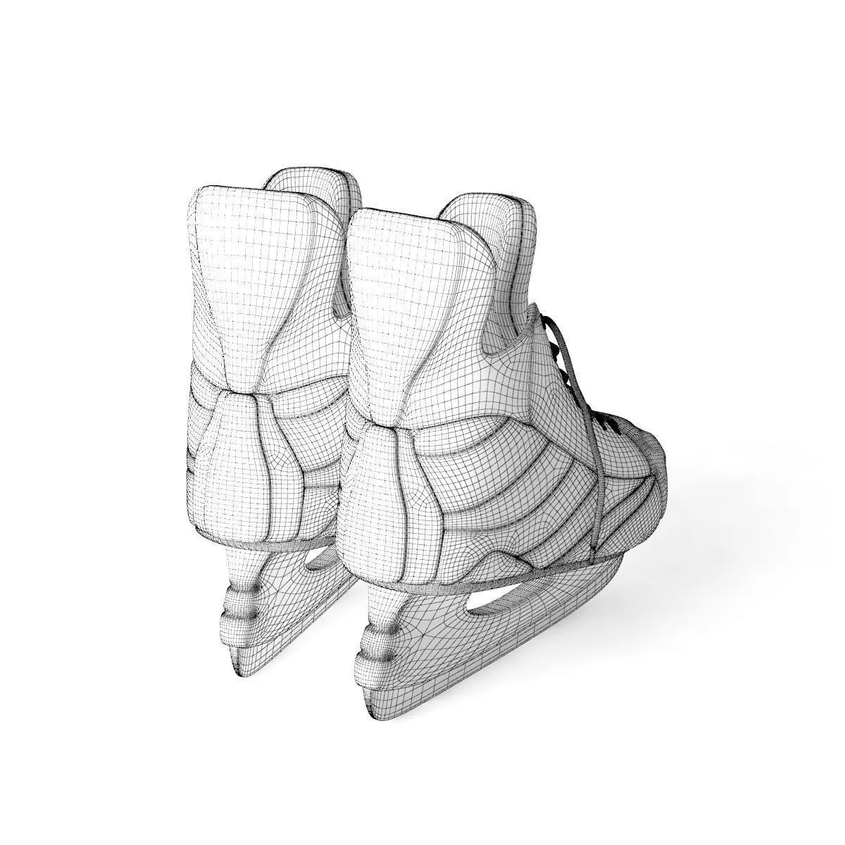 Skates pair of hockey 3D model_4