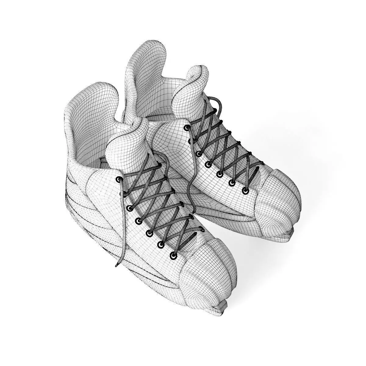 Skates pair of hockey 3D model_3