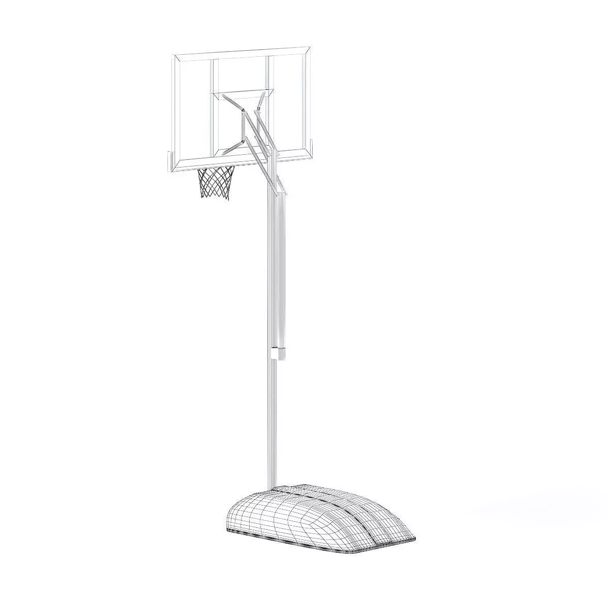 Basketball Backboard 3D model_1
