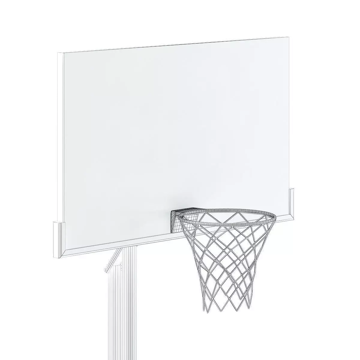 Basketball Backboard 3D model_4