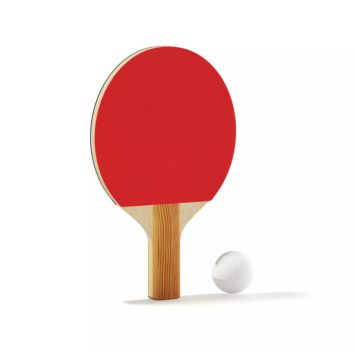 Table Tennis Racket and Ball 3D model_3