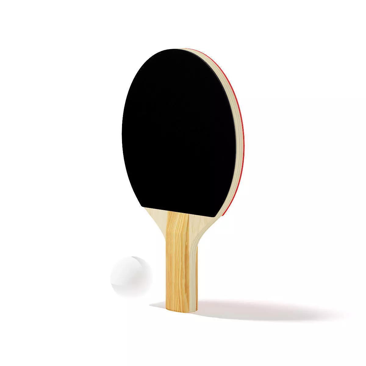 Table Tennis Racket and Ball 3D model_0