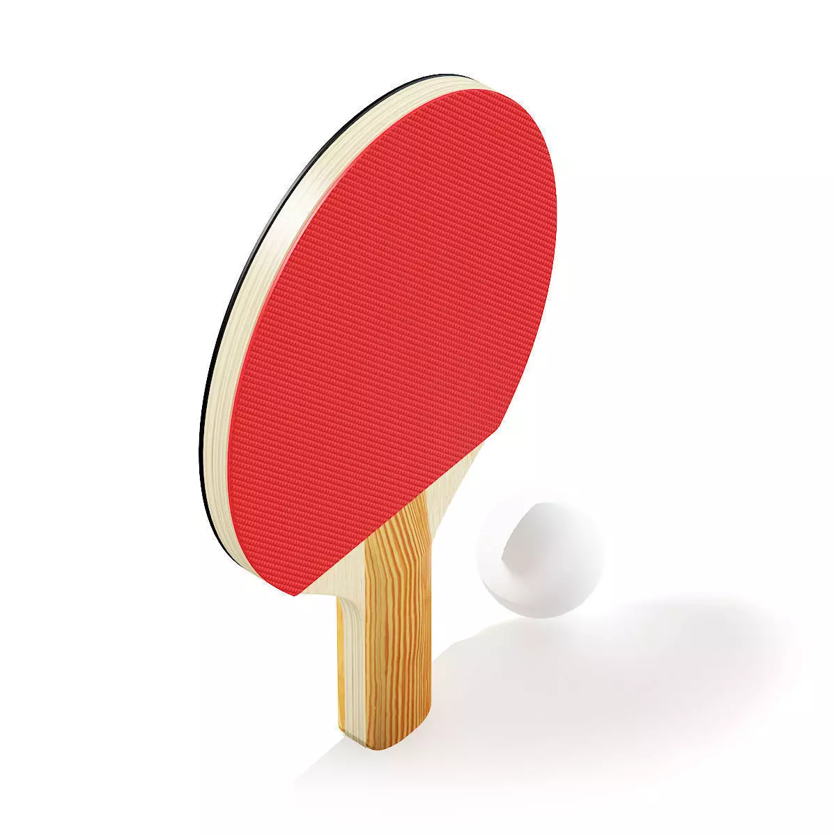 Table Tennis Racket and Ball 3D model_4