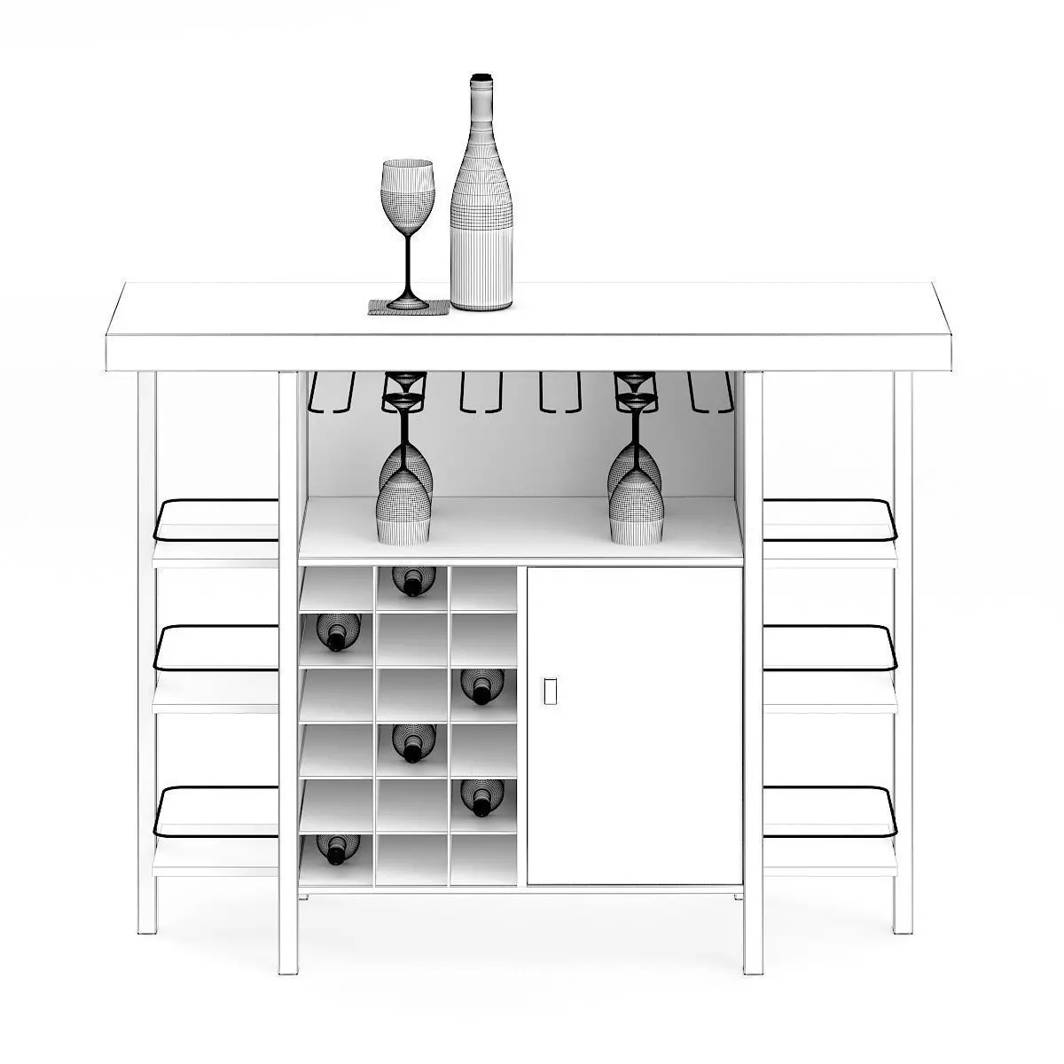 Mini Bar Table 3D model_0