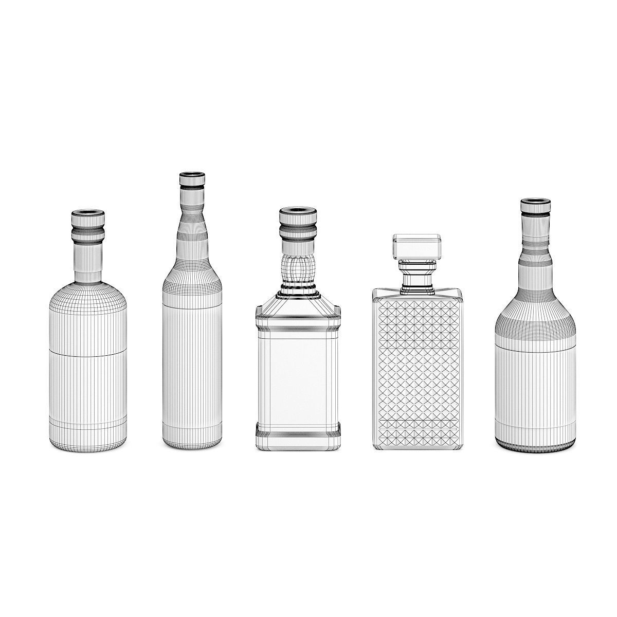 Liquor Bottles 3D model_5