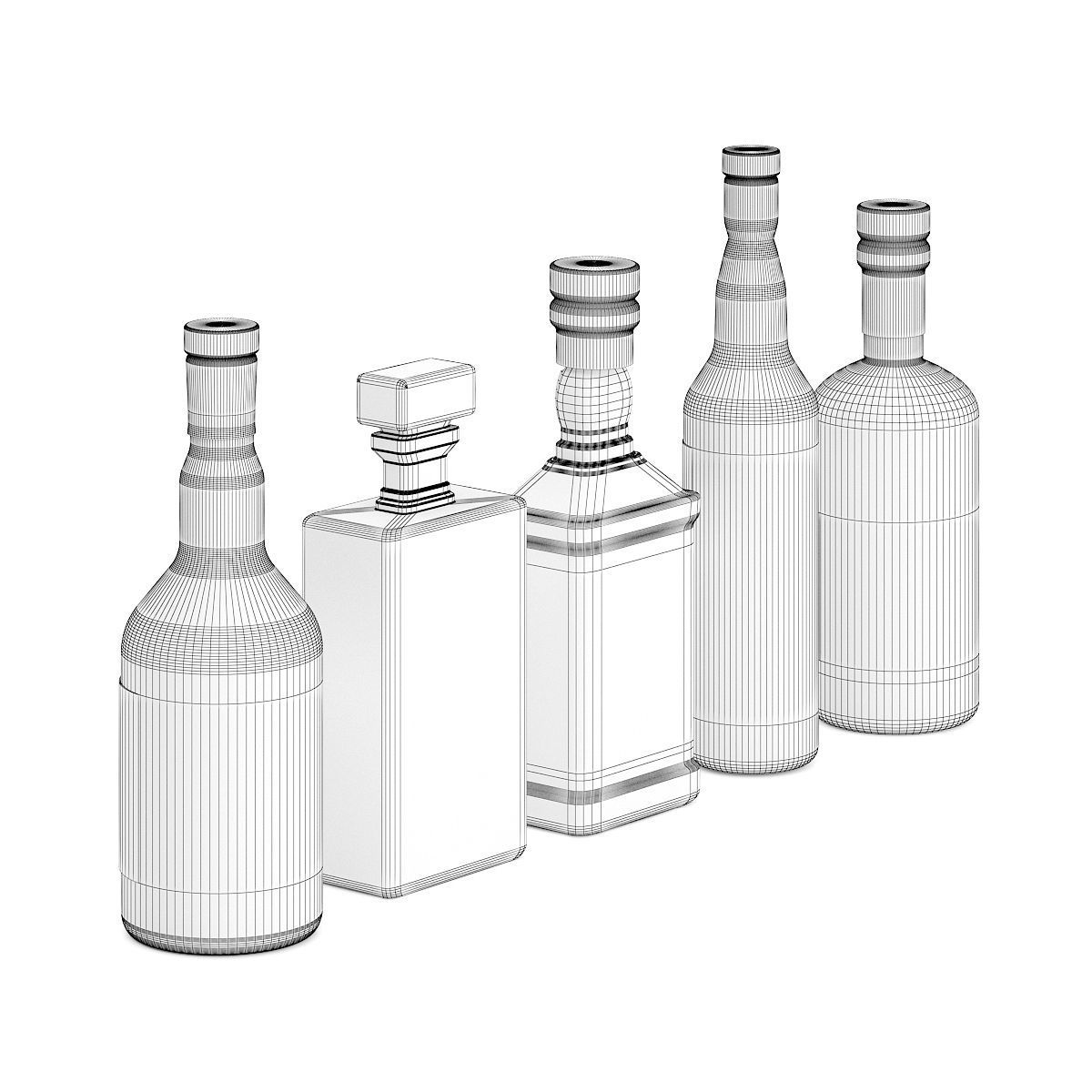 Liquor Bottles 3D model_1