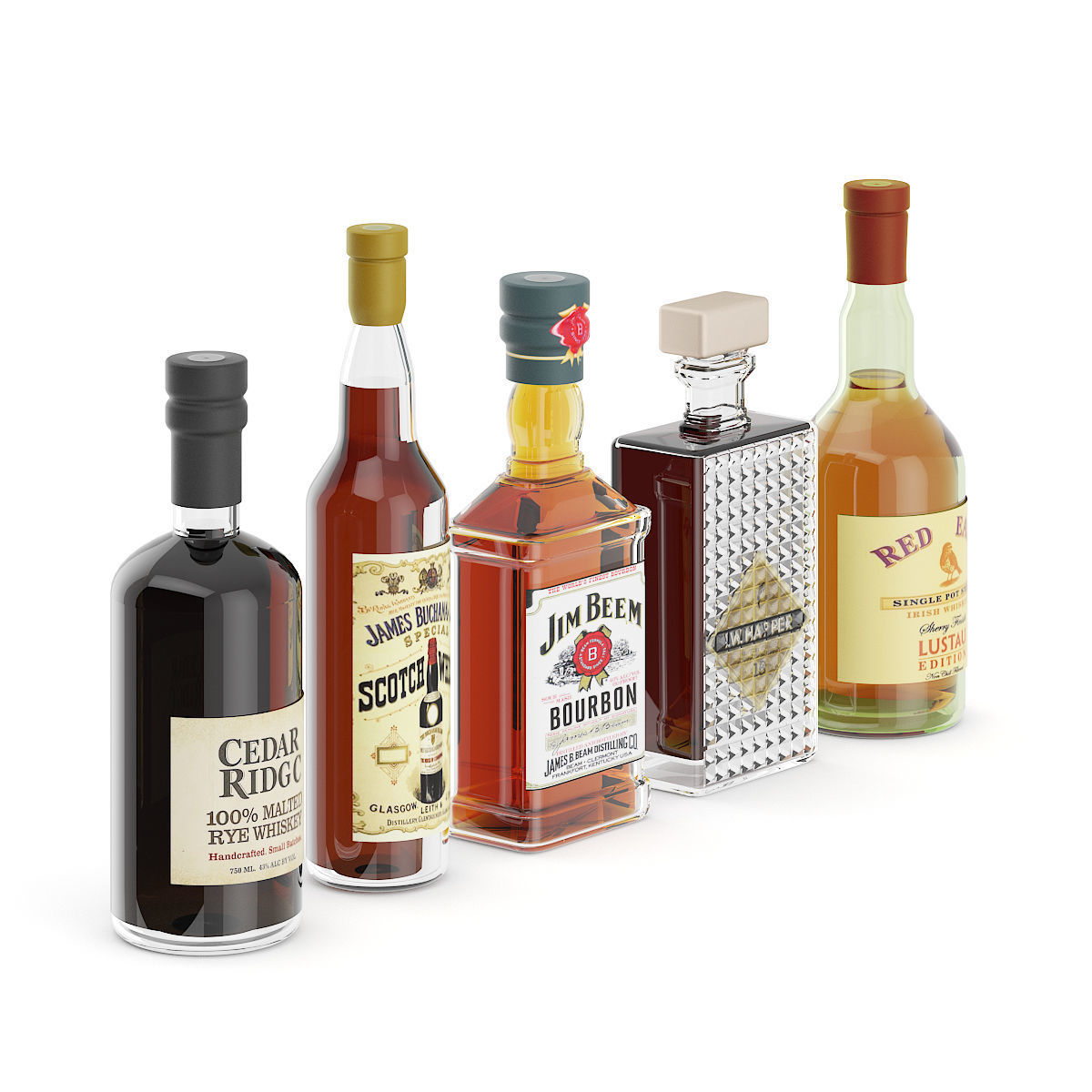 Liquor Bottles 3D model_4