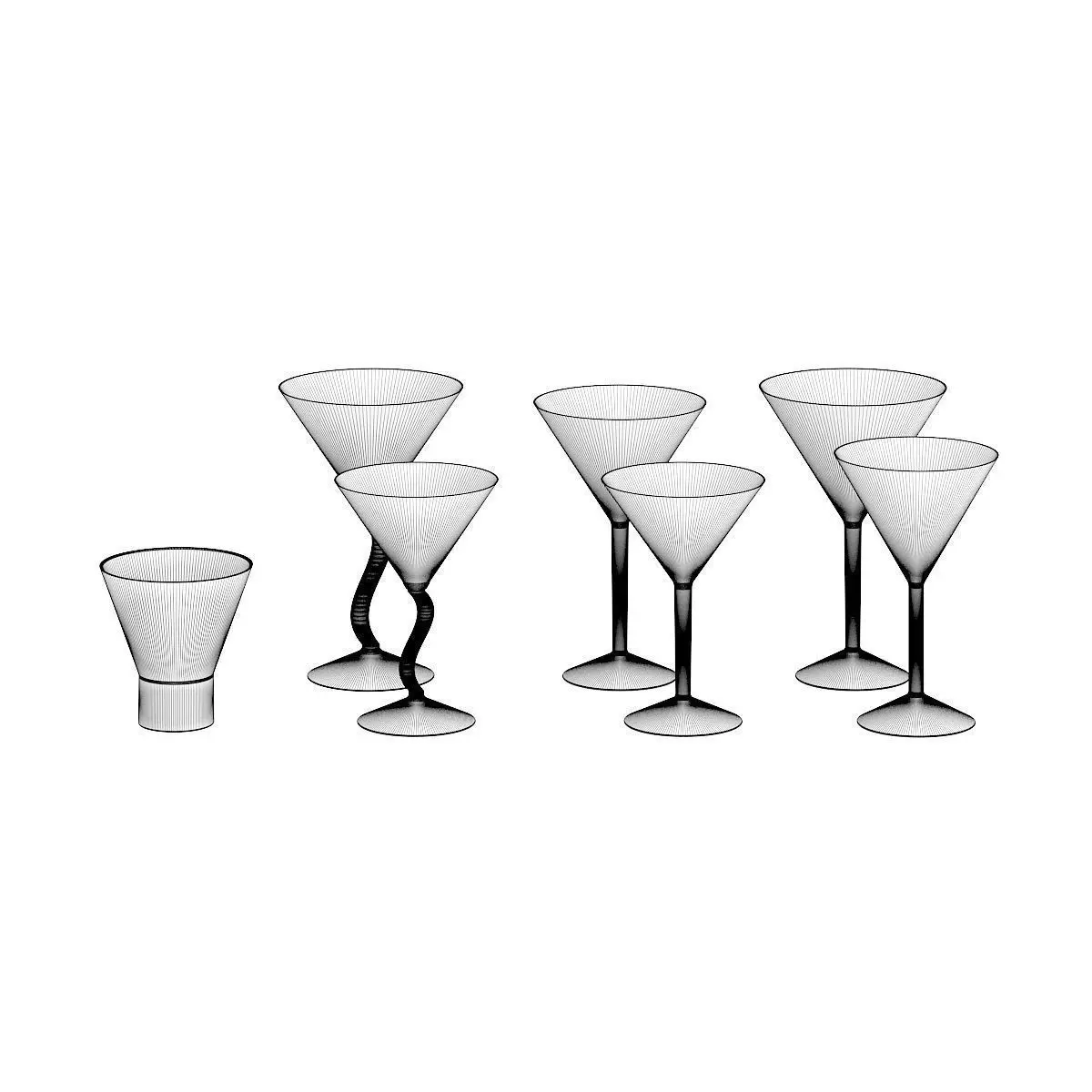 Set of Glasses 3D model_3