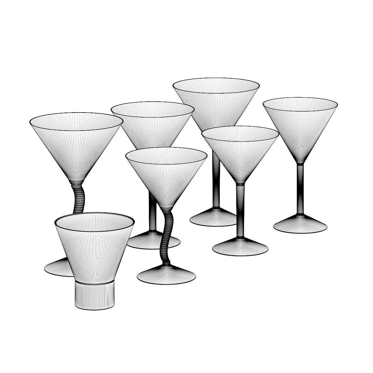 Set of Glasses 3D model_1