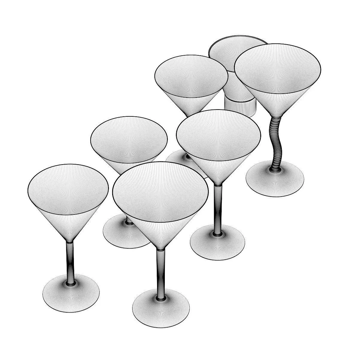 Set of Glasses 3D model_0