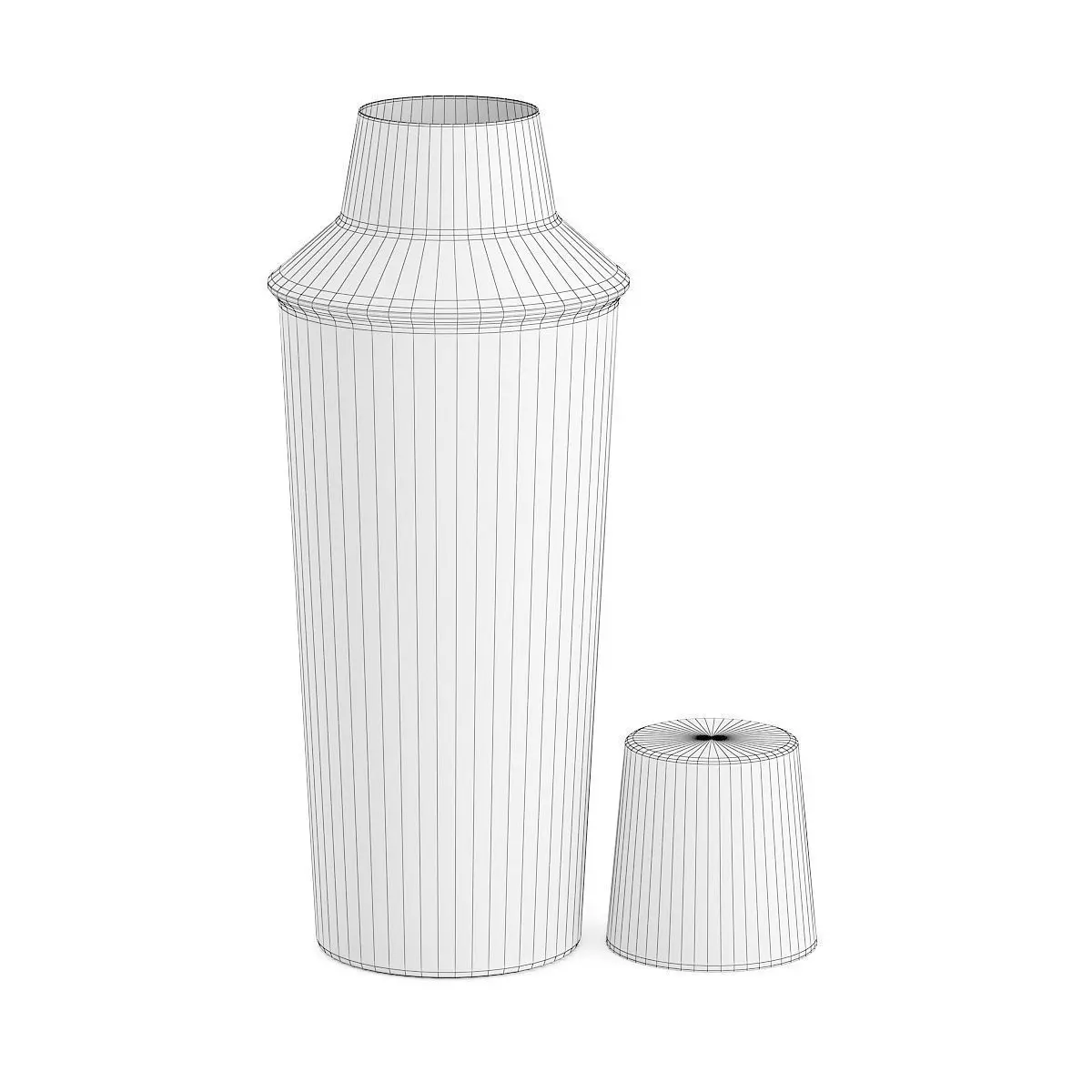 Shaker stainless steel 3D model_2