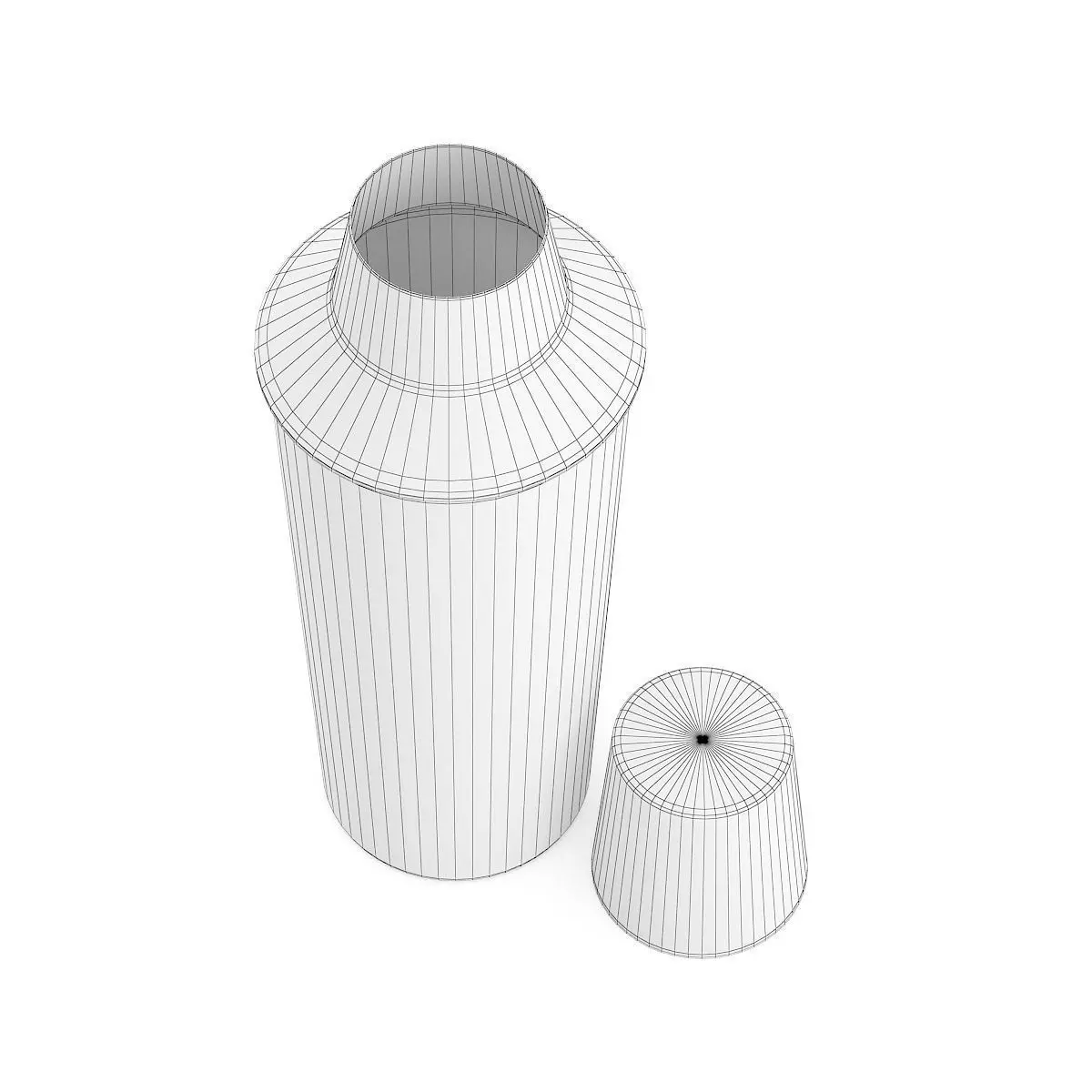 Shaker stainless steel 3D model_3