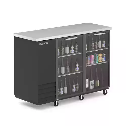 Fridge with Beer Bottles and Cans 3D model