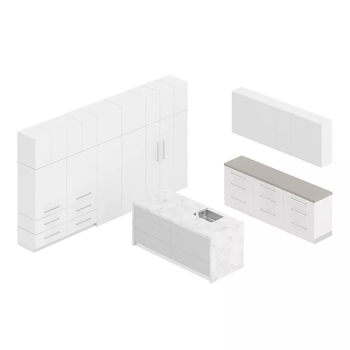 Kitchen Furniture Set 16 3D model