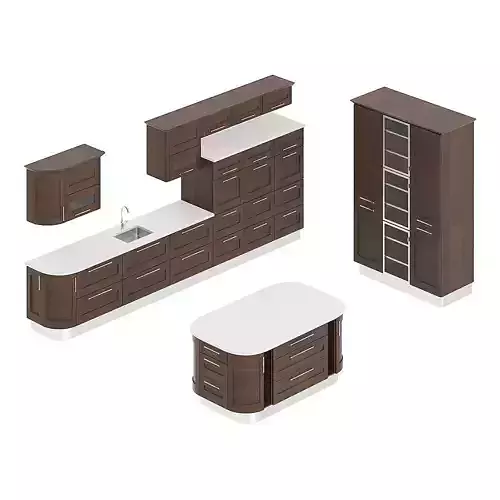 Kitchen Furniture Set 1 3D model