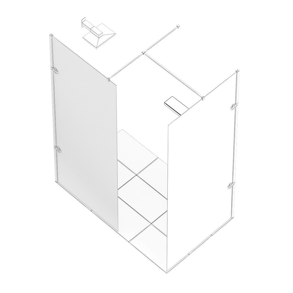 Rectangular Shower 3D model_4