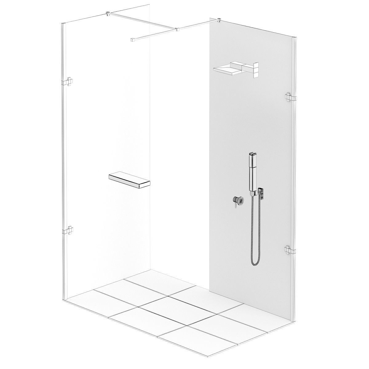Rectangular Shower 3D model_5