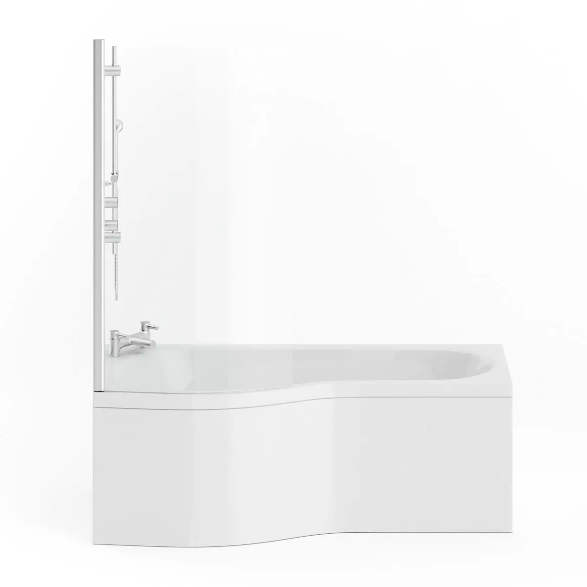 Bathtube with a Shower Glass 3D model