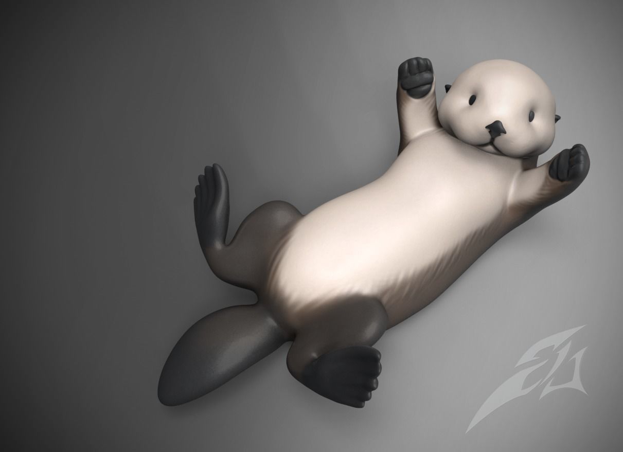 Sea Otter 3D Print Model STL and VRML 3D print model_1
