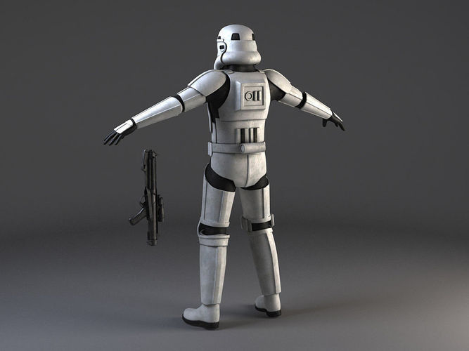 Star Wars Storm Trooper Rigged 3D Model rigged .max .obj