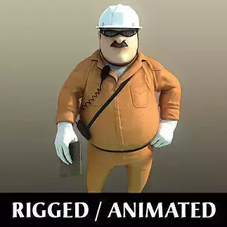 Cartoon Worker 3D model