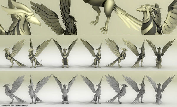 Mechanical Phoenix 3D model_4