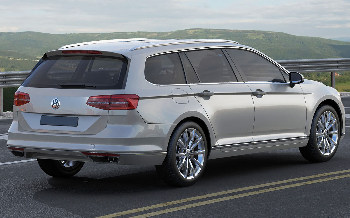 VW Passat Variant 2015 3D Model MAX OBJ 3DS FBX C4D LWO LW ...