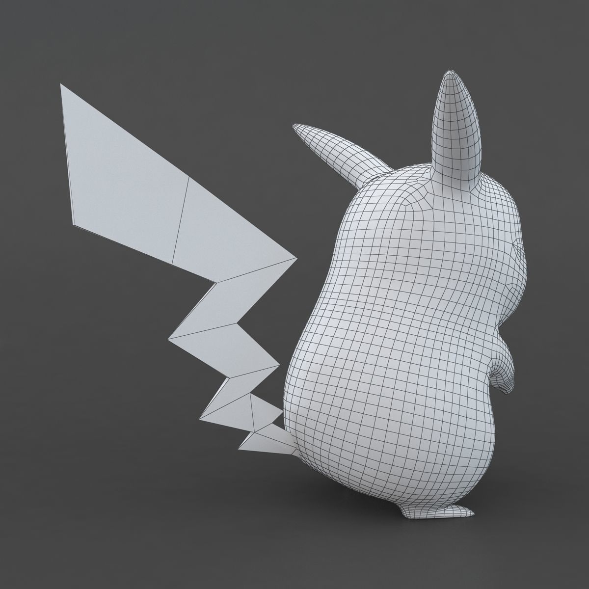 Pokemon pikachu with lightning bolt 3D print model_1