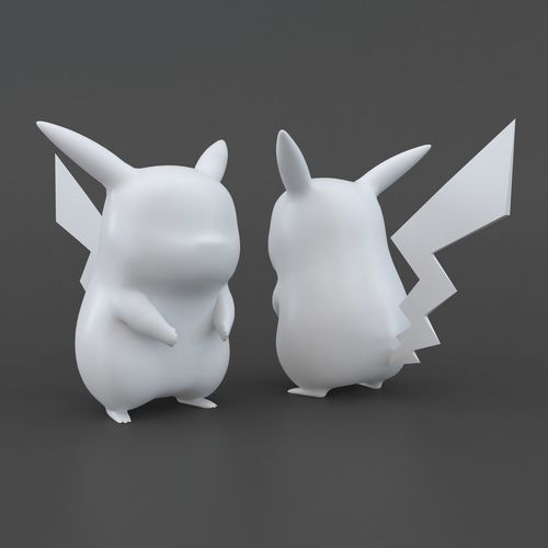 Pokemon pikachu with lightning bolt 3D print model