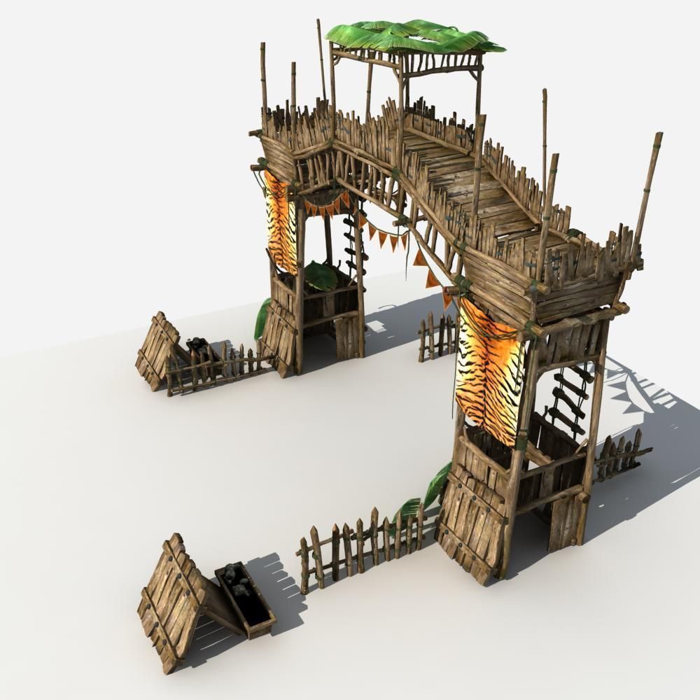 Gate Guard Tower 3D model_5