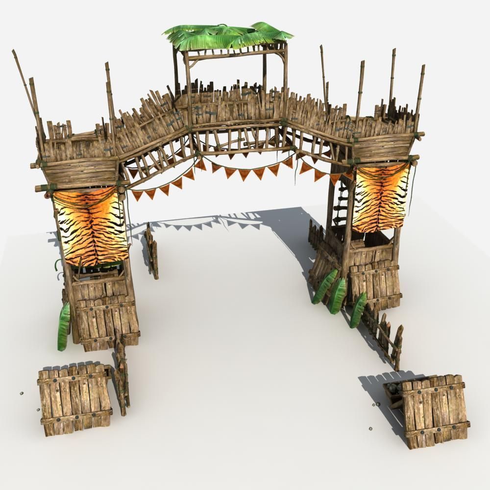 Gate Guard Tower 3D model_4
