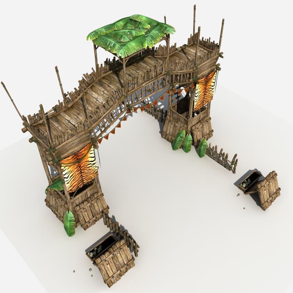 Gate Guard Tower 3D model_16