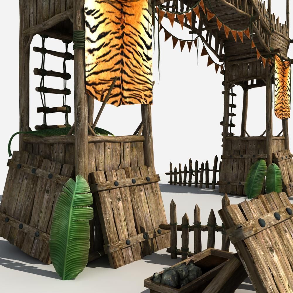 Gate Guard Tower 3D model_13