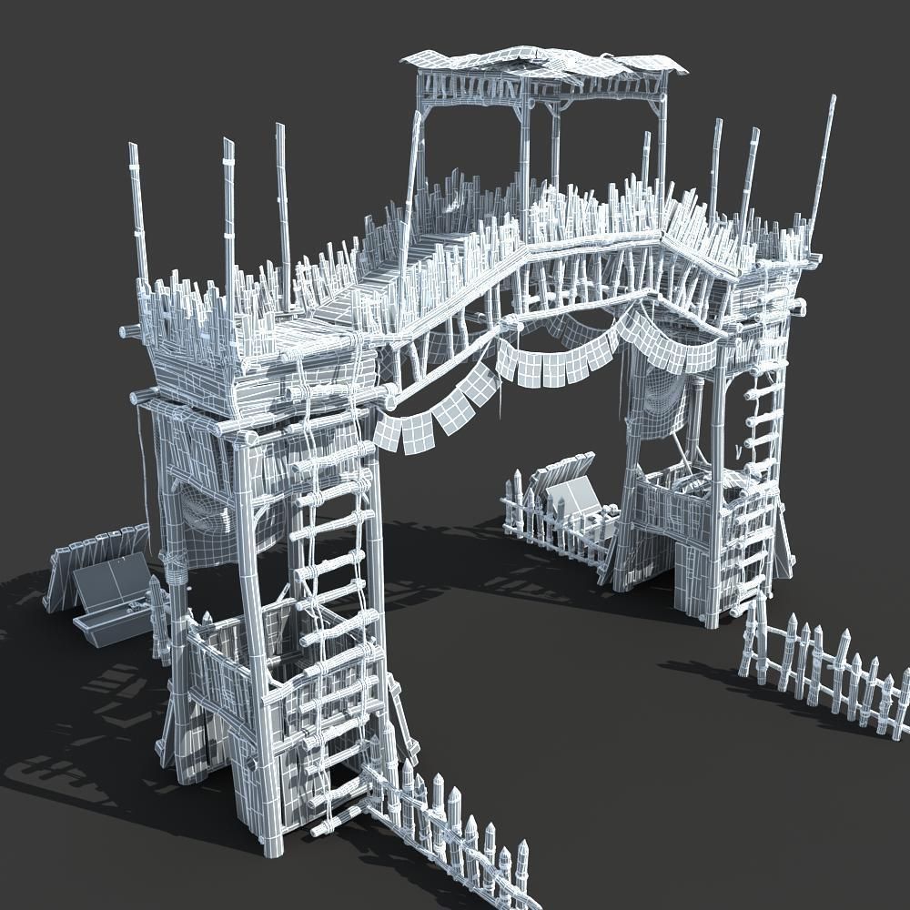 Gate Guard Tower 3D model_17