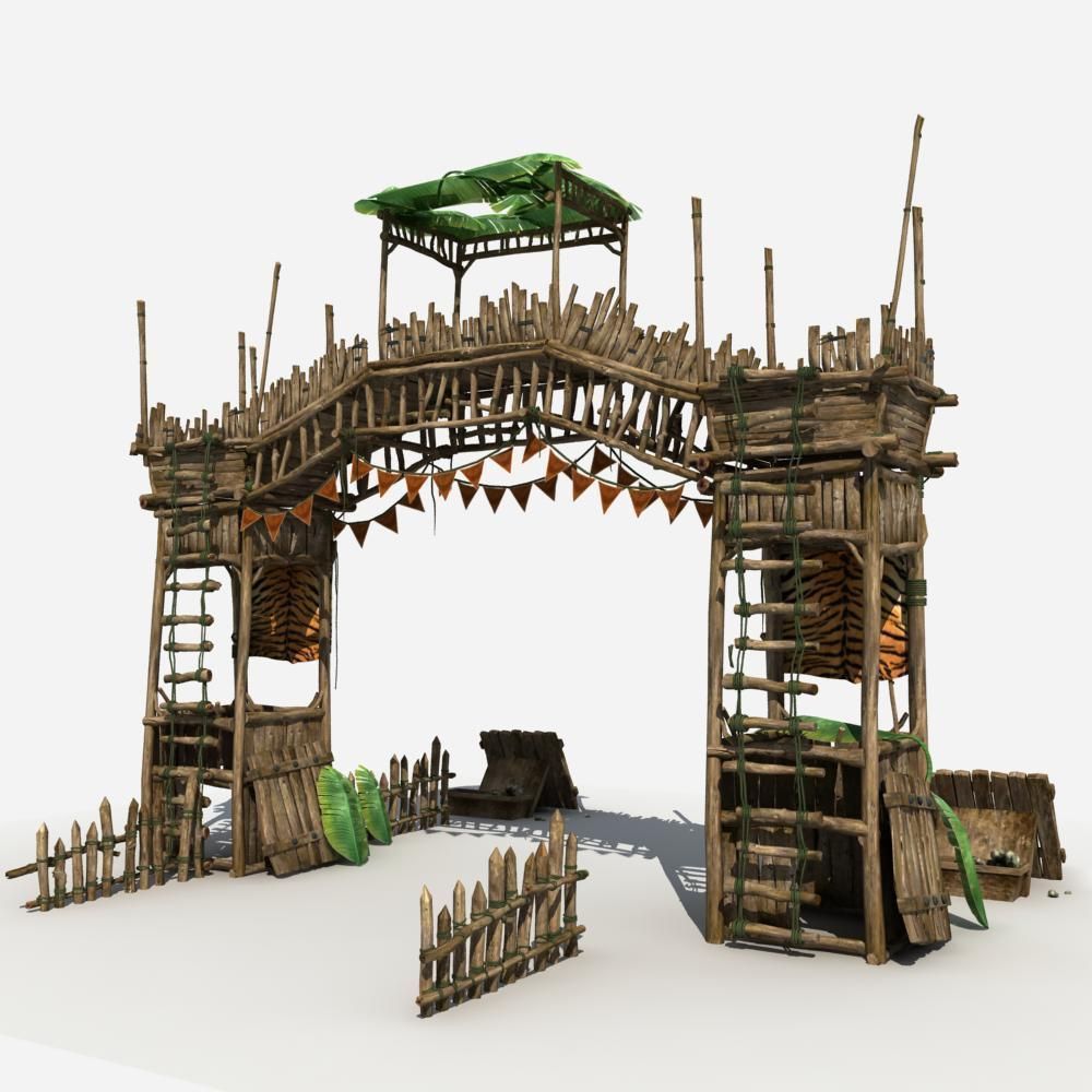 Gate Guard Tower 3D model_3