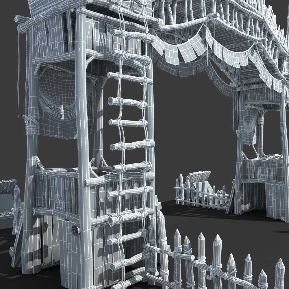 Gate Guard Tower 3D model_21