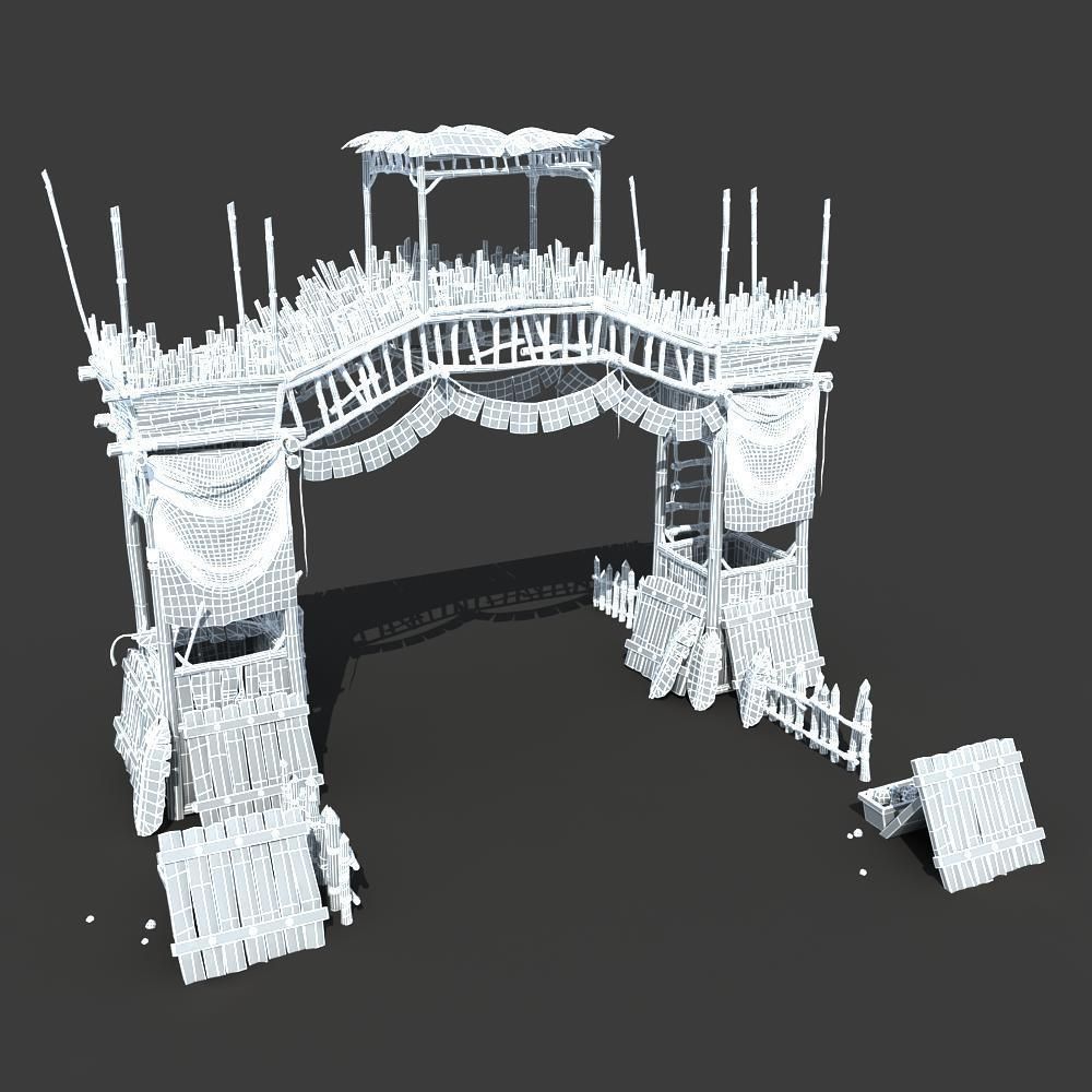 Gate Guard Tower 3D model_14