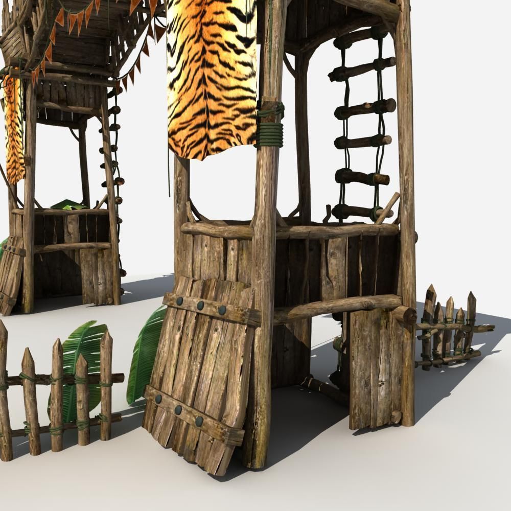 Gate Guard Tower 3D model_9