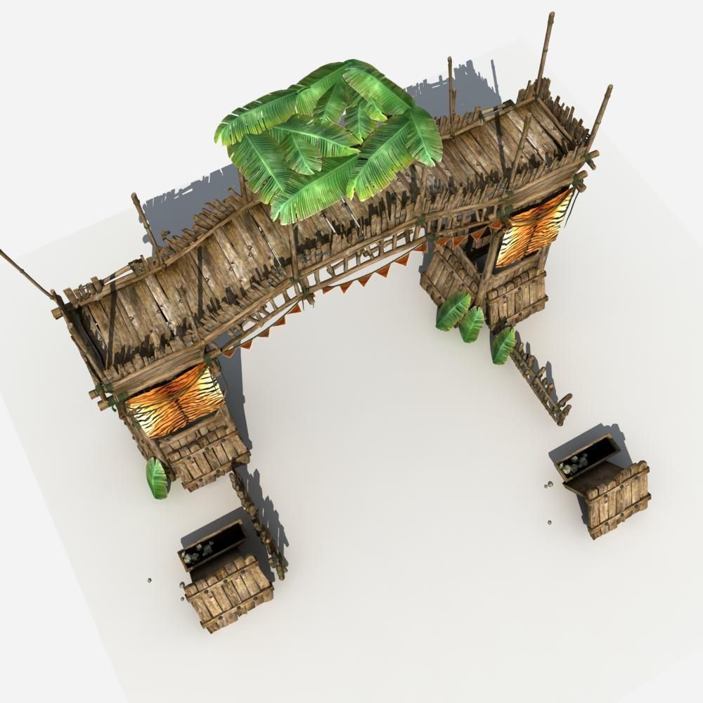 Gate Guard Tower 3D model_12