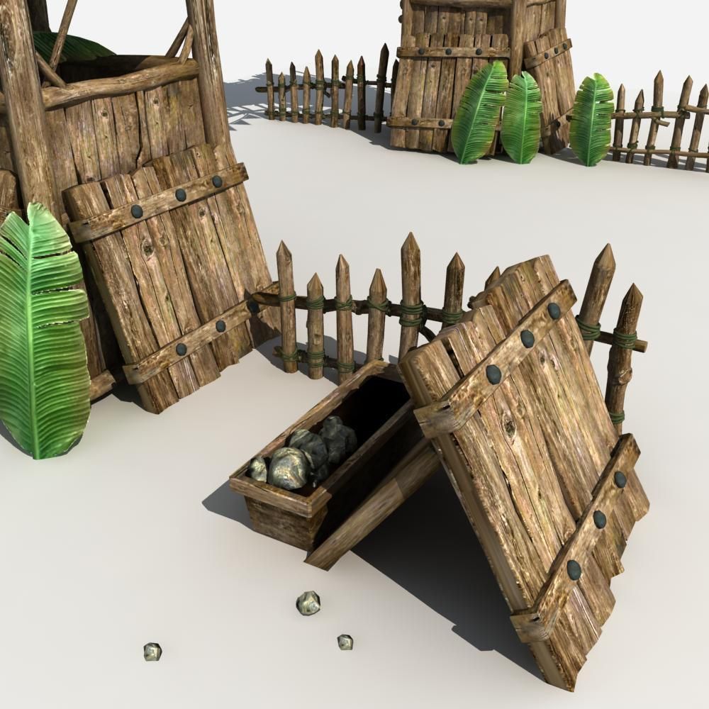 Gate Guard Tower 3D model_11