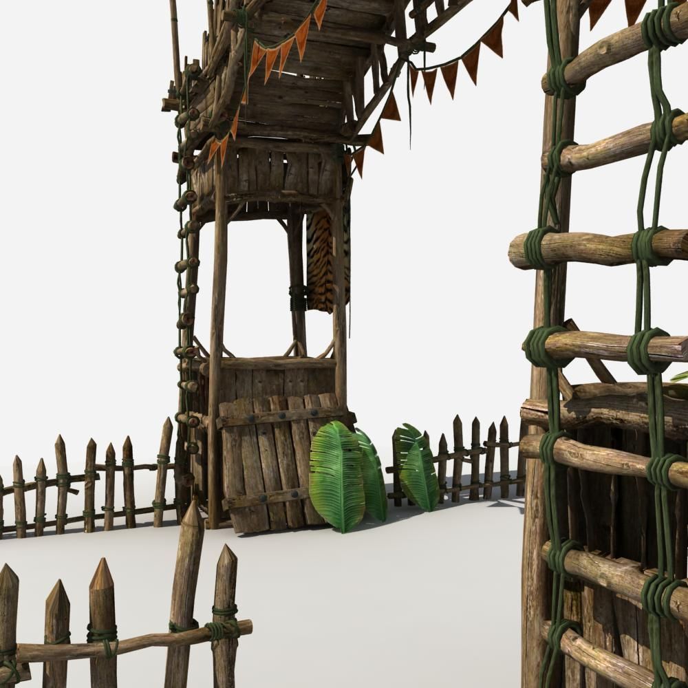 Gate Guard Tower 3D model_10