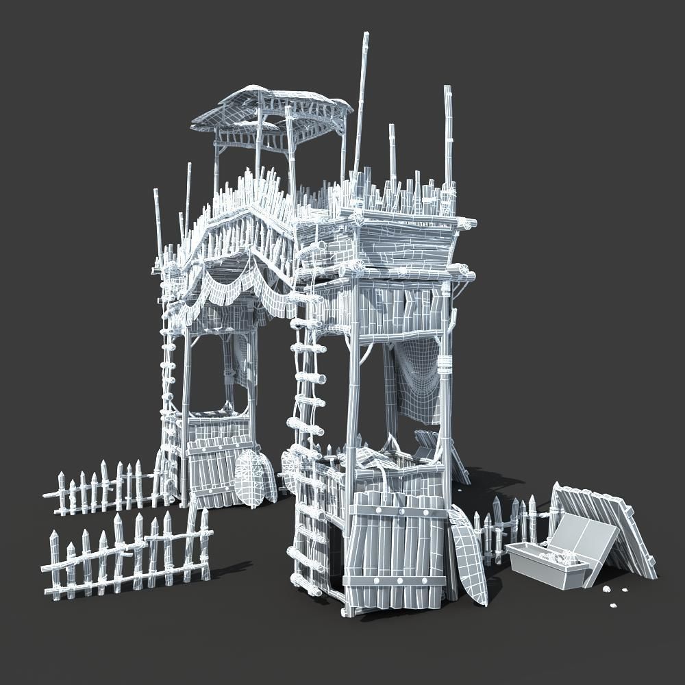 Gate Guard Tower 3D model_18