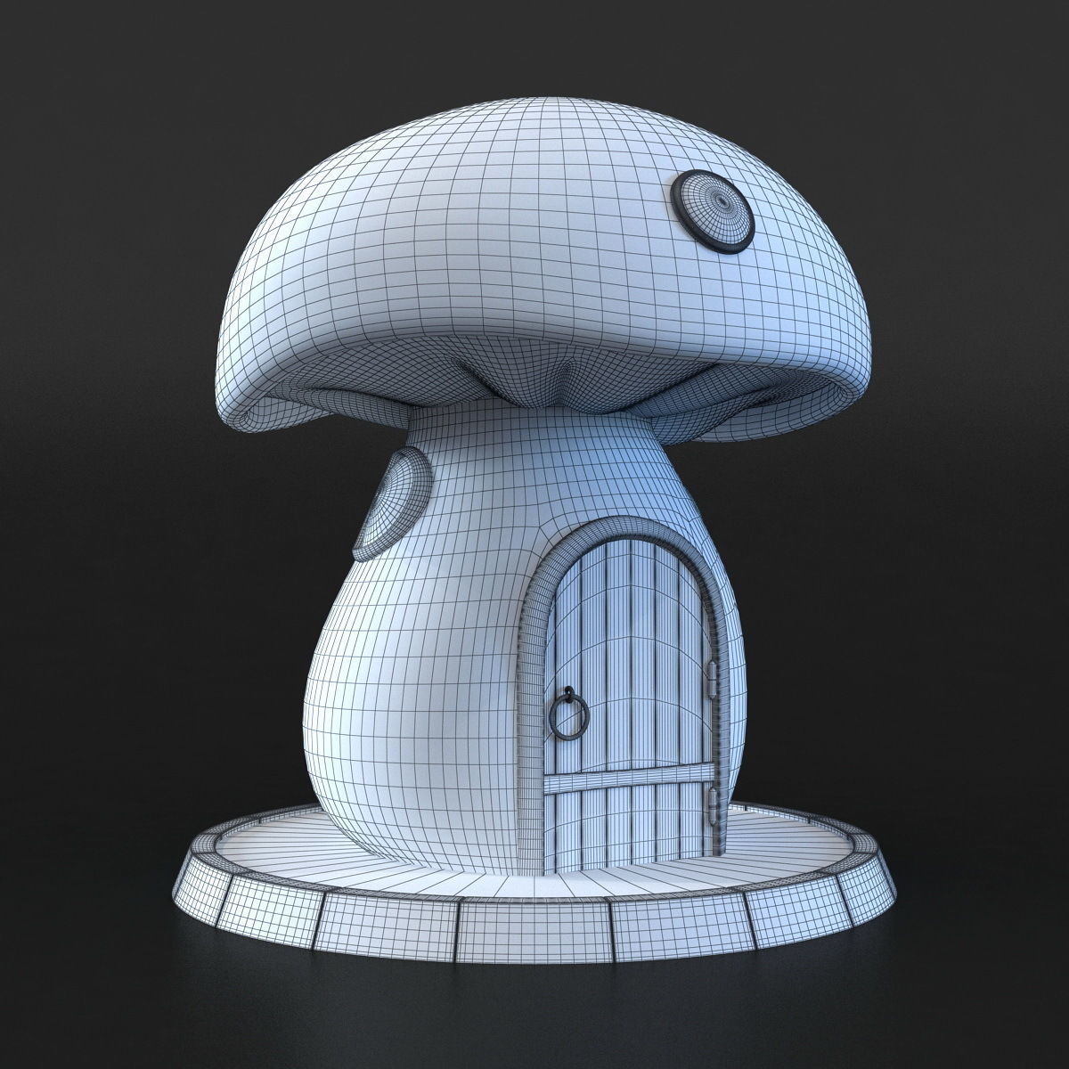 Mushroom House 3D print model_4
