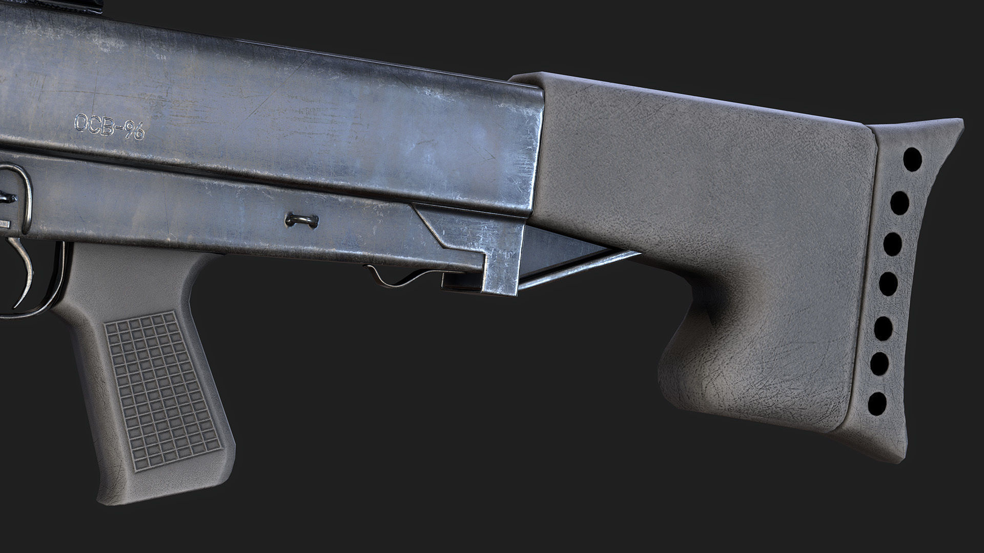 Sniper Rifle OSV-96 Low-poly 3D model_18