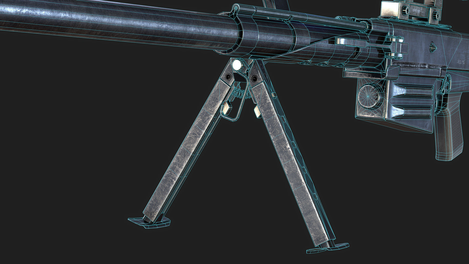 Sniper Rifle OSV-96 Low-poly 3D model_9